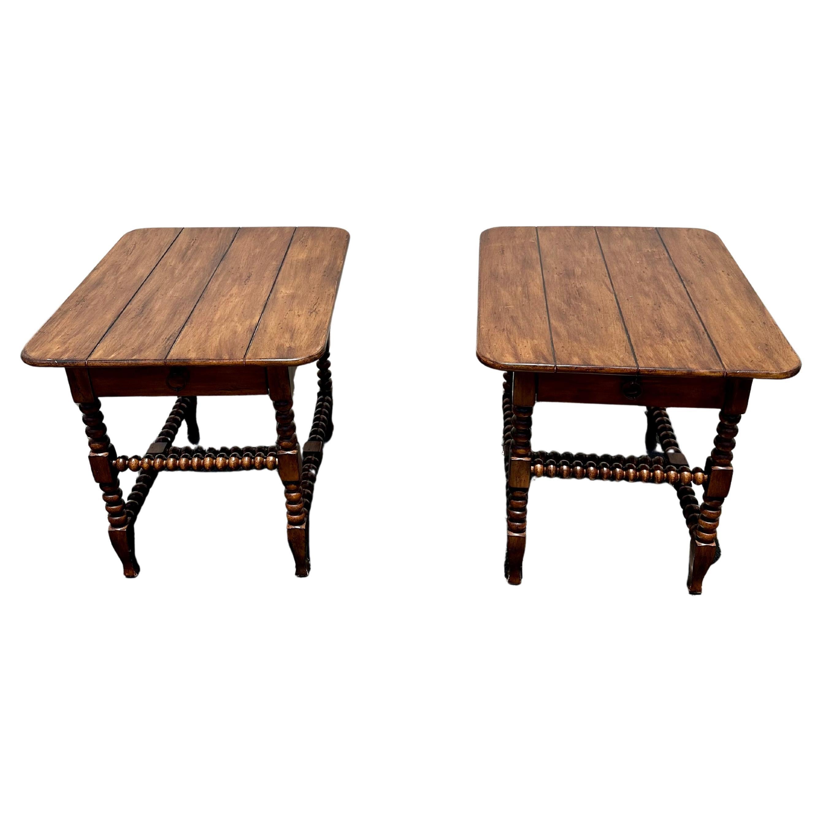 1990er Ferguson Copeland Bobbin End Tables Nachttische, 2er-Set