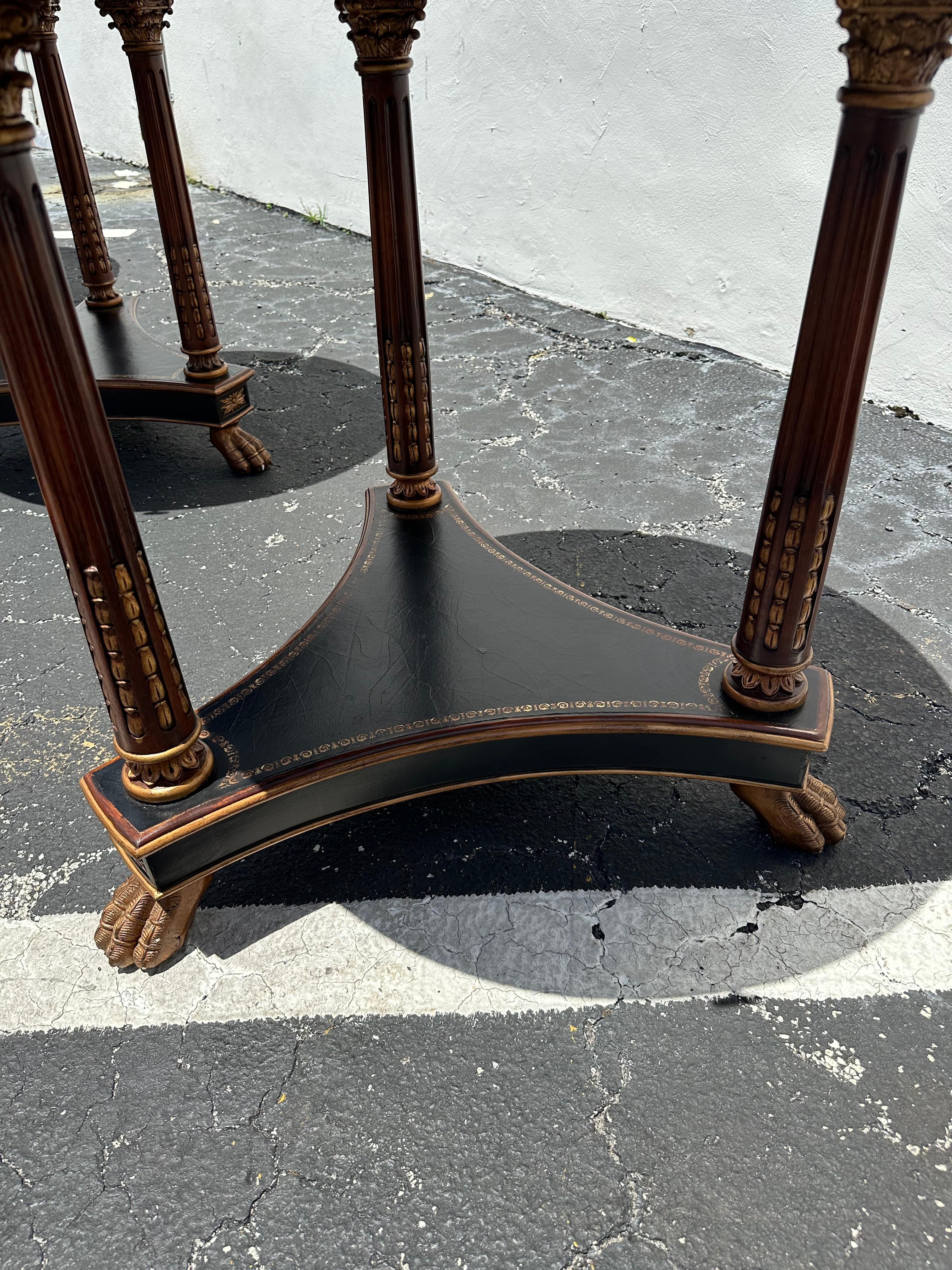 1990s Ferguson Copeland Three Legged Paw Tier Nightstand Table, Set of 2 For Sale 3
