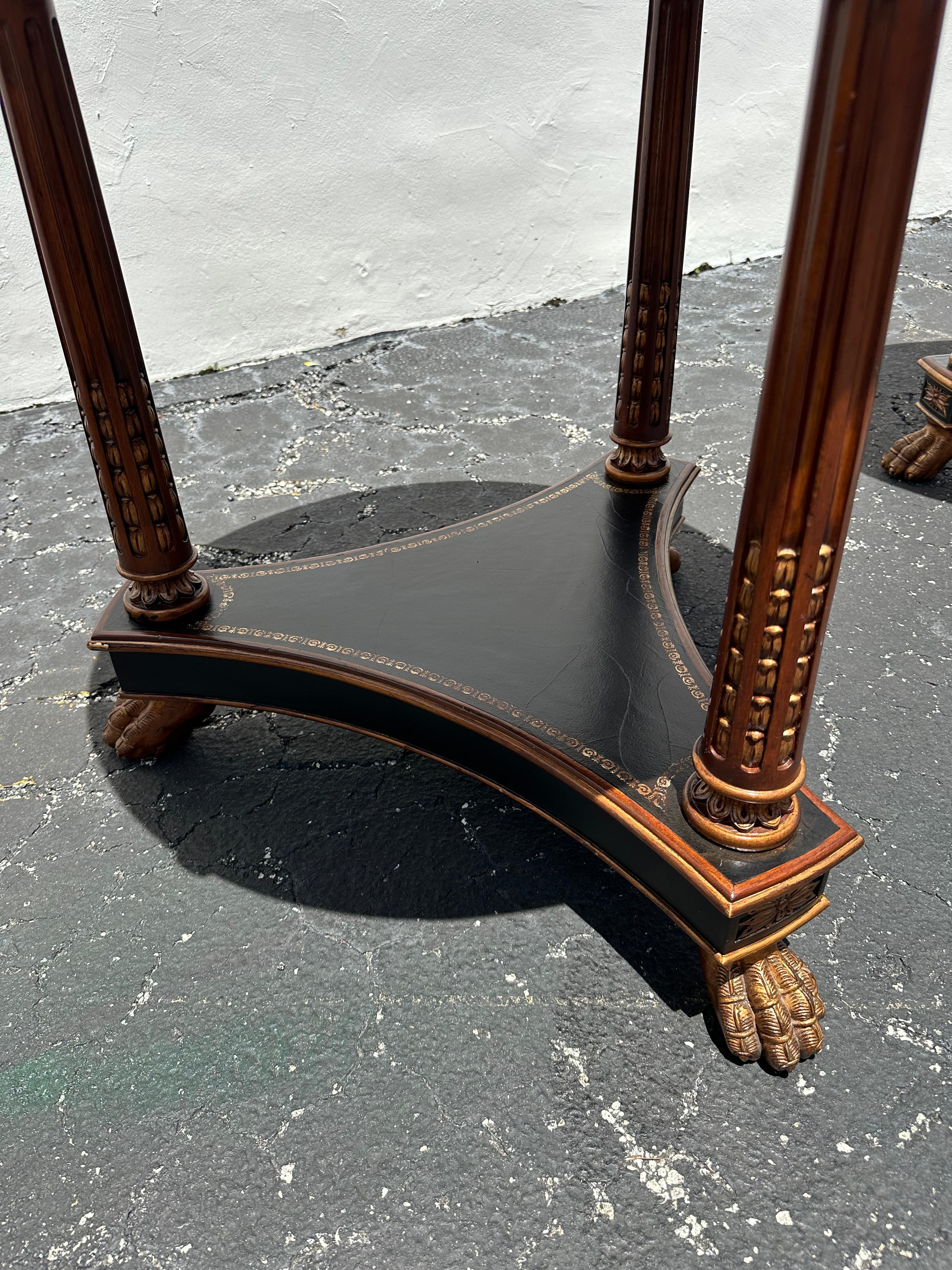 1990s Ferguson Copeland Three Legged Paw Tier Nightstand Table, Set of 2 For Sale 4