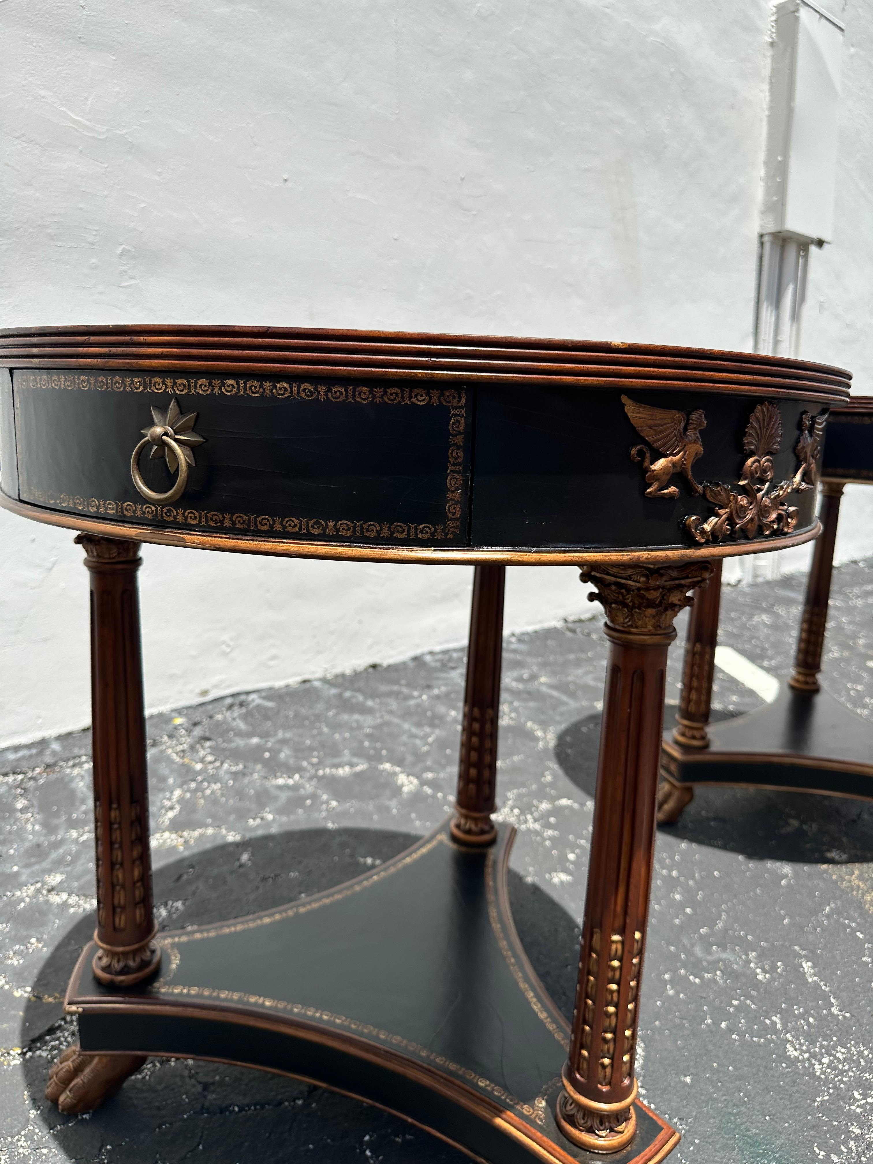 1990s Ferguson Copeland Three Legged Paw Tier Nightstand Table, Set of 2 For Sale 2