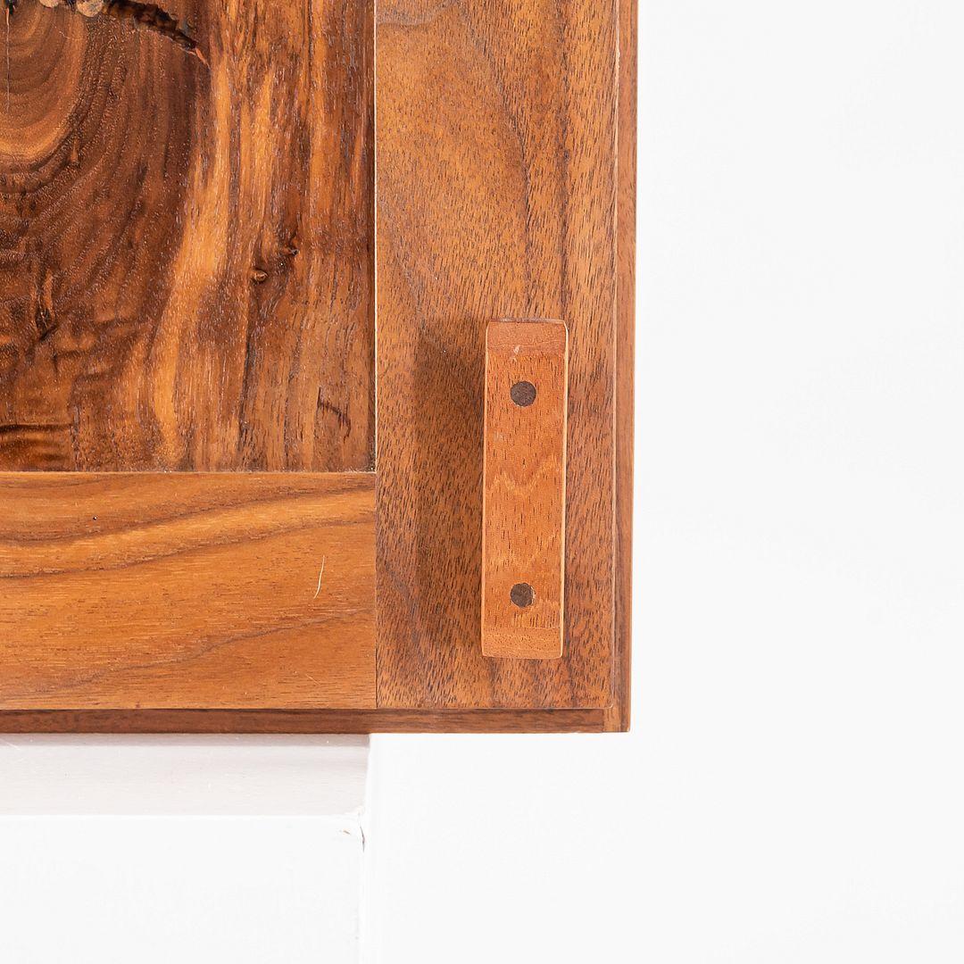 1990s Figured Walnut Studio Craft New Hope Woodworker Medicine Cabinet For Sale 4