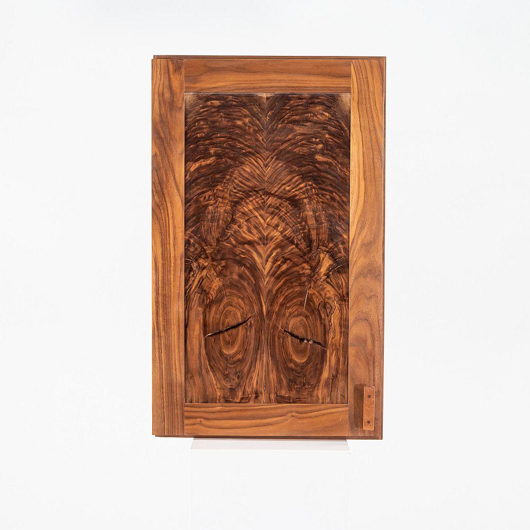 1990s Figured Walnut Studio Craft New Hope Woodworker Medicine Cabinet For Sale 1