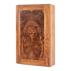 1990s Figured Walnut Studio Craft New Hope Woodworker Medicine Cabinet