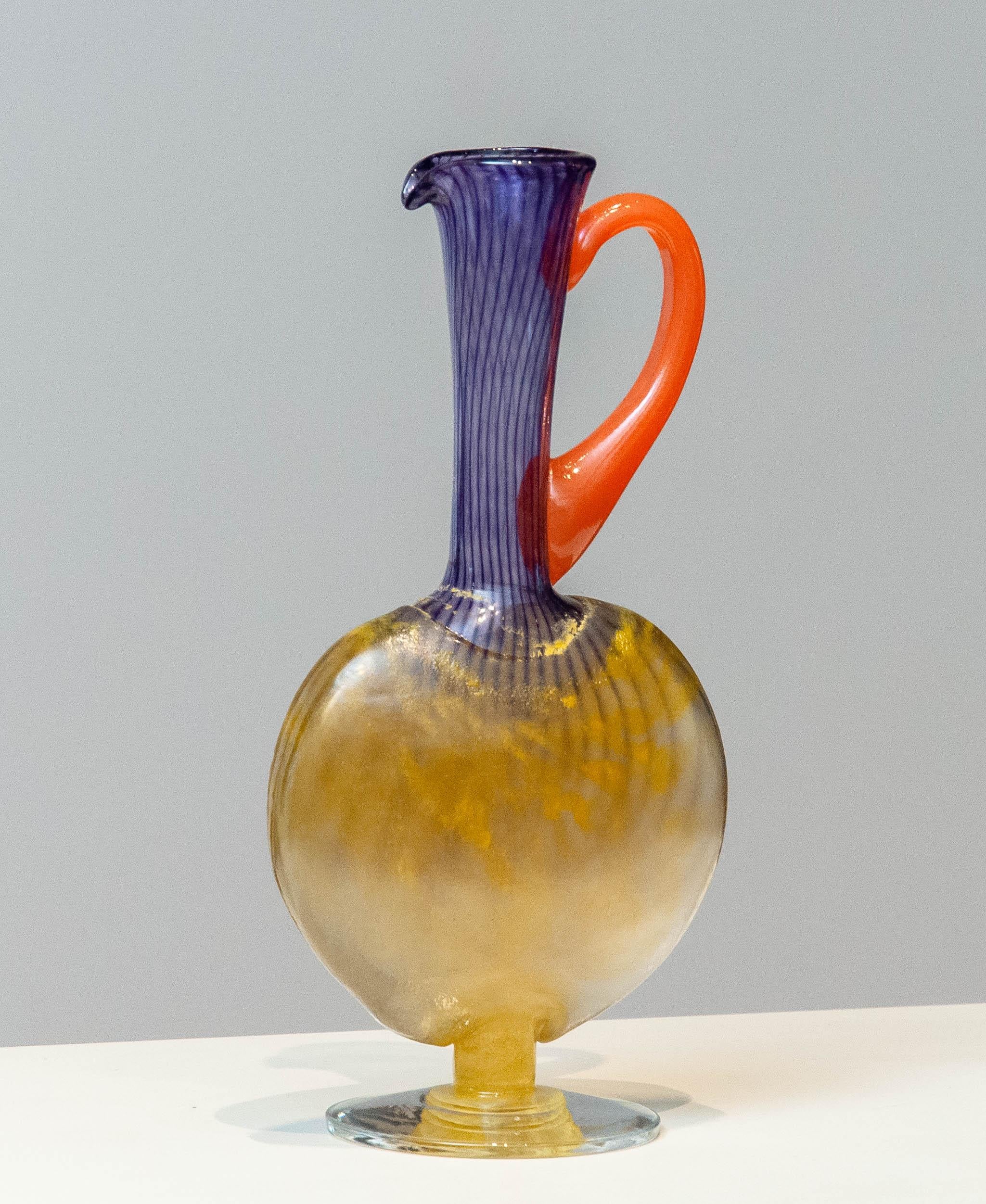 Late 20th Century 1990's Filigree Art Glass Carafe 'Bon Bon' by Kjell Engman for Kosta Boda