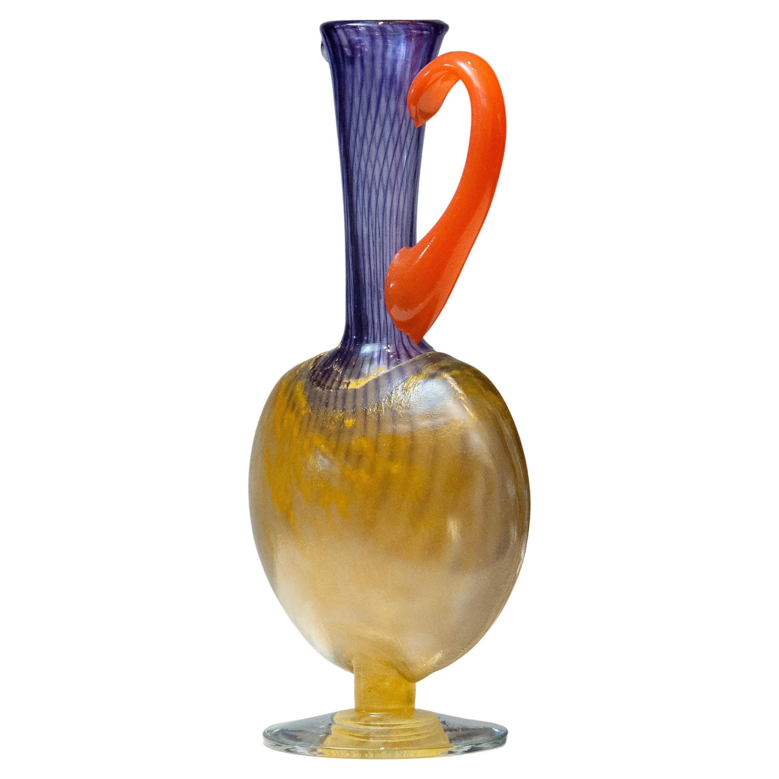 1990's Filigree Art Glass Carafe 'Bon Bon' by Kjell Engman for Kosta Boda