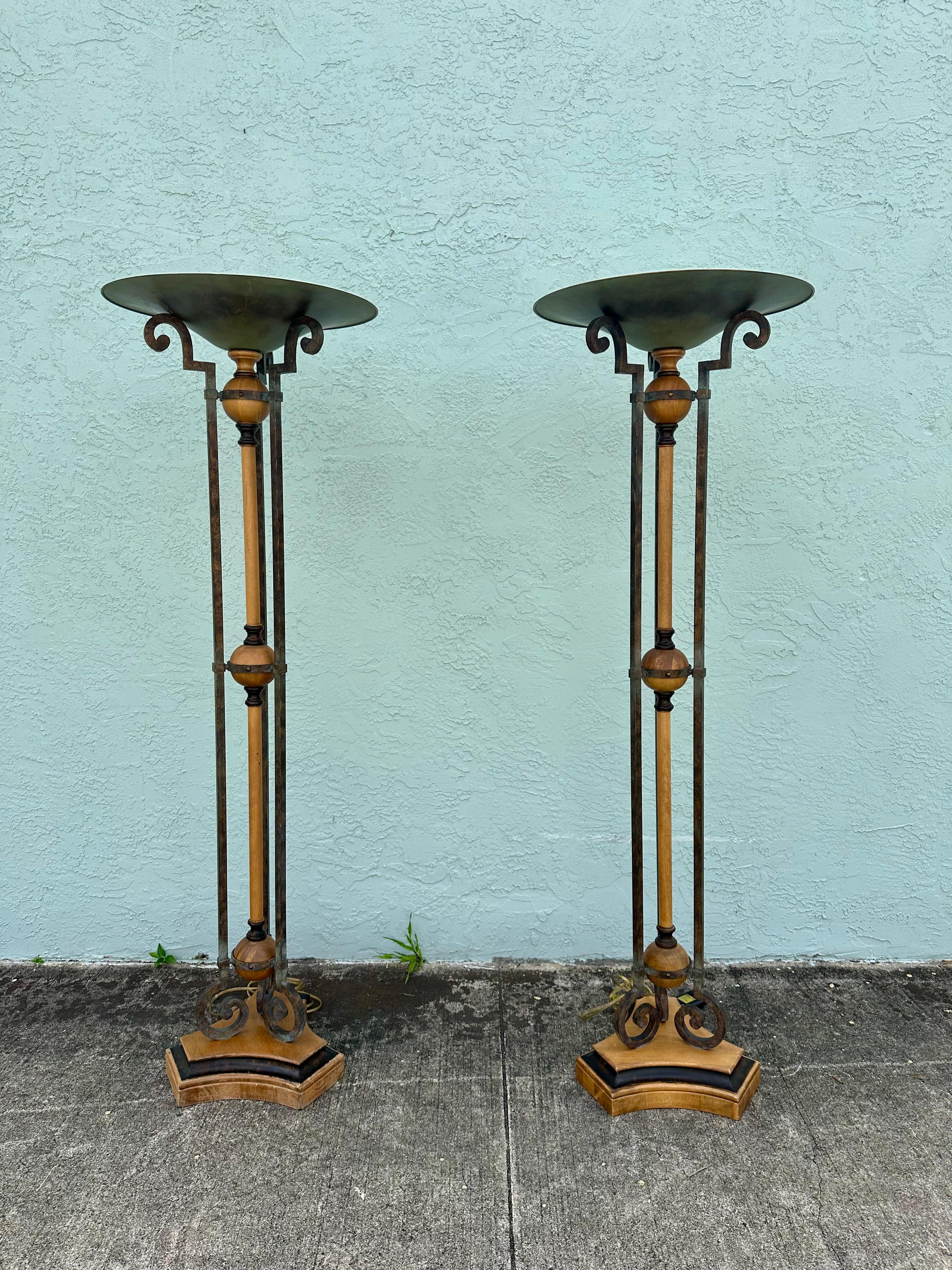 On offer on this occasion is one of the most stunning and rare, floor lamps you could hope to find. Structurally sound and very strong lamps. Outstanding design is exhibited throughout. The beautiful lamps are a statement piece and packed with