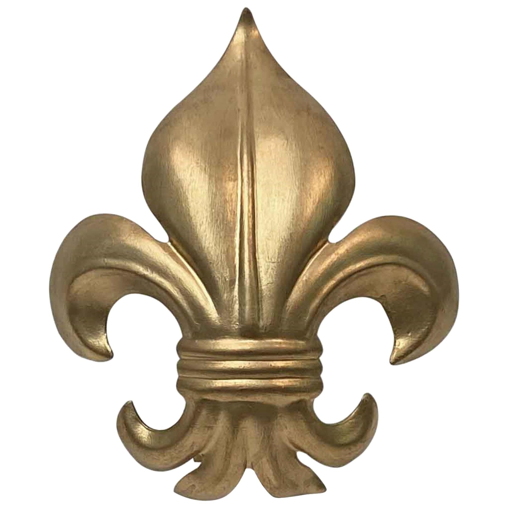 Fleur-de-Lis Wall Sconce with Gold Leaf, Quantity Available