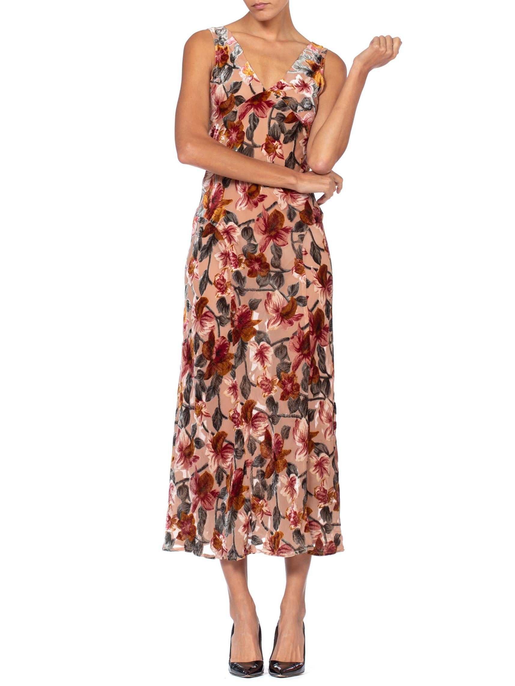 Women's 1990's Floral Burnout Velvet Gown By Anna Sui