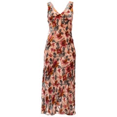 1990's Floral Burnout Velvet Gown By Anna Sui
