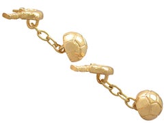 JA Main 90s Football Cufflinks in 9K Yellow Gold