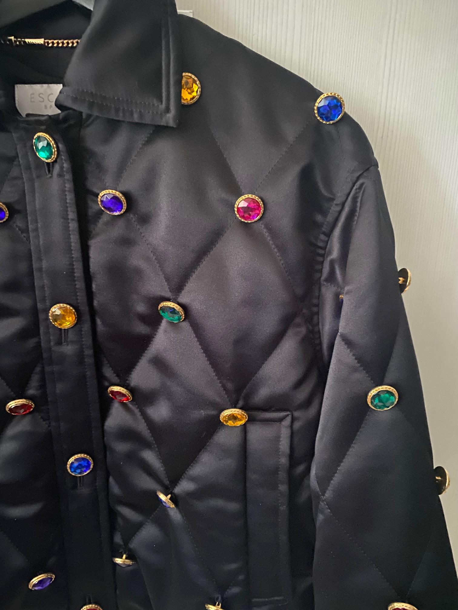 1990s Escada Sport Black Colored Gem Collared Jacket In Good Condition In London, GB