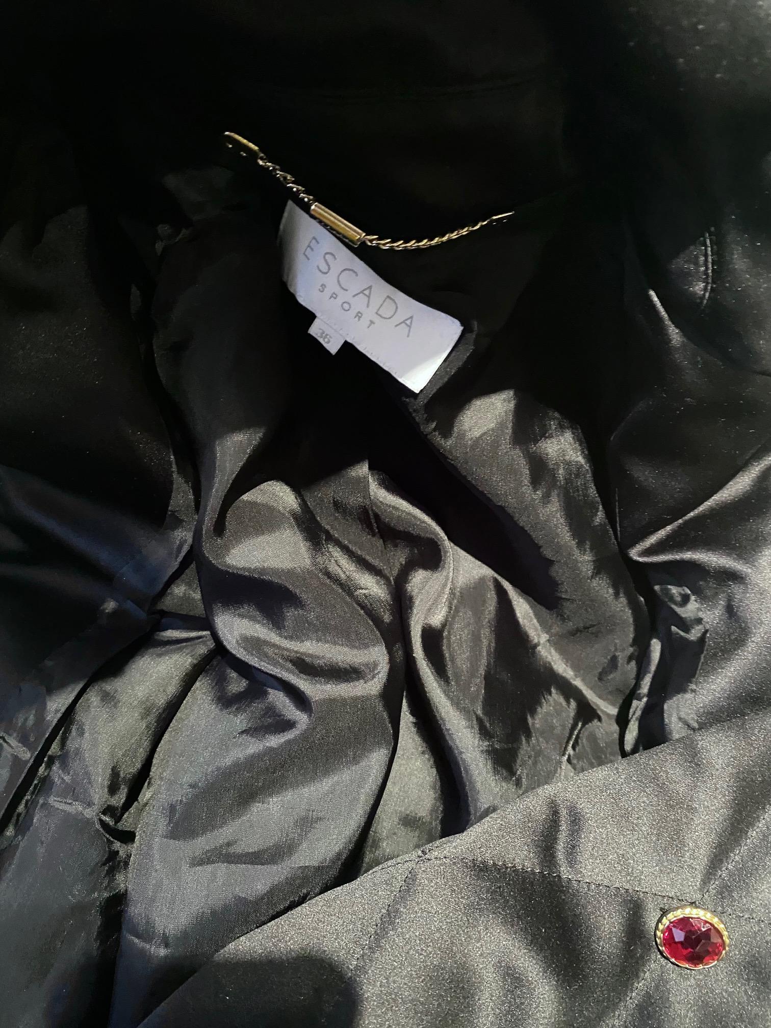 Women's or Men's 1990s Escada Sport Black Colored Gem Collared Jacket
