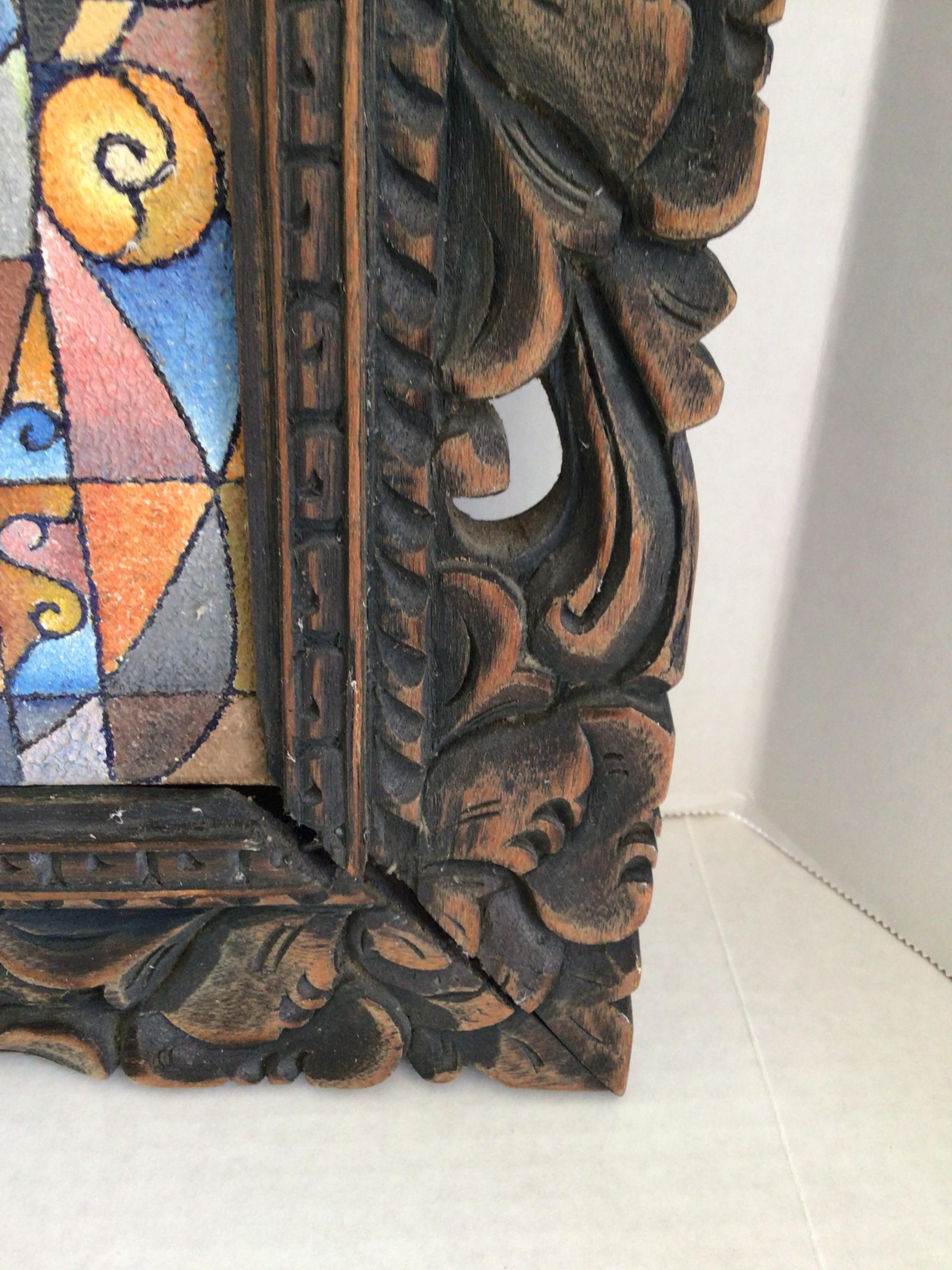 1990s Framed Oil Painting on Canvas of Faces For Sale 10