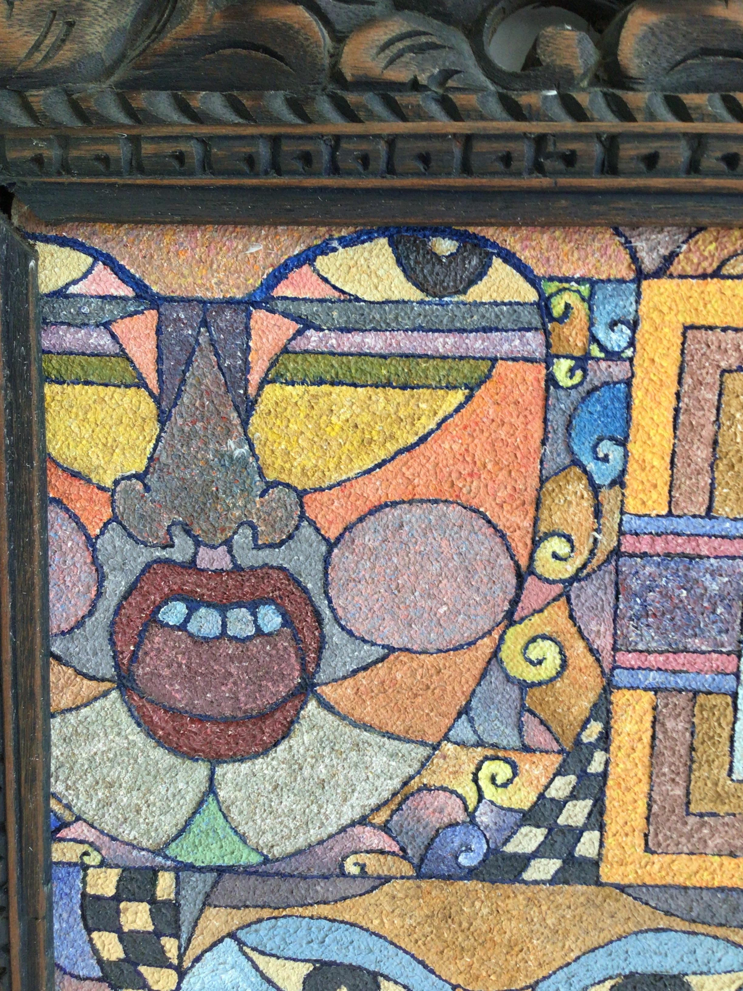 1990s Framed Oil Painting on Canvas of Faces For Sale 1