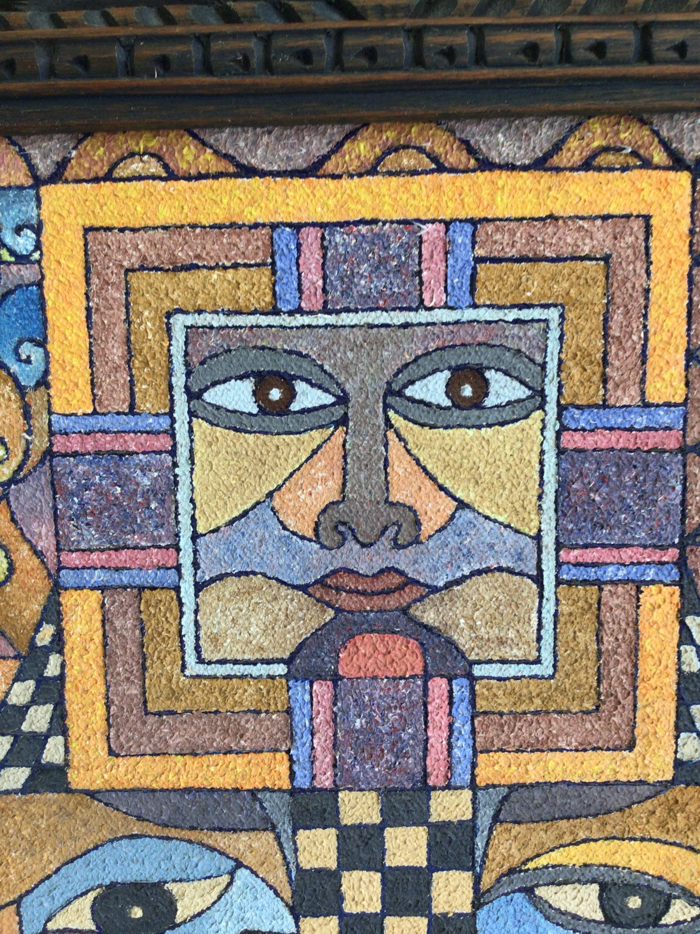 1990s Framed Oil Painting on Canvas of Faces For Sale 2