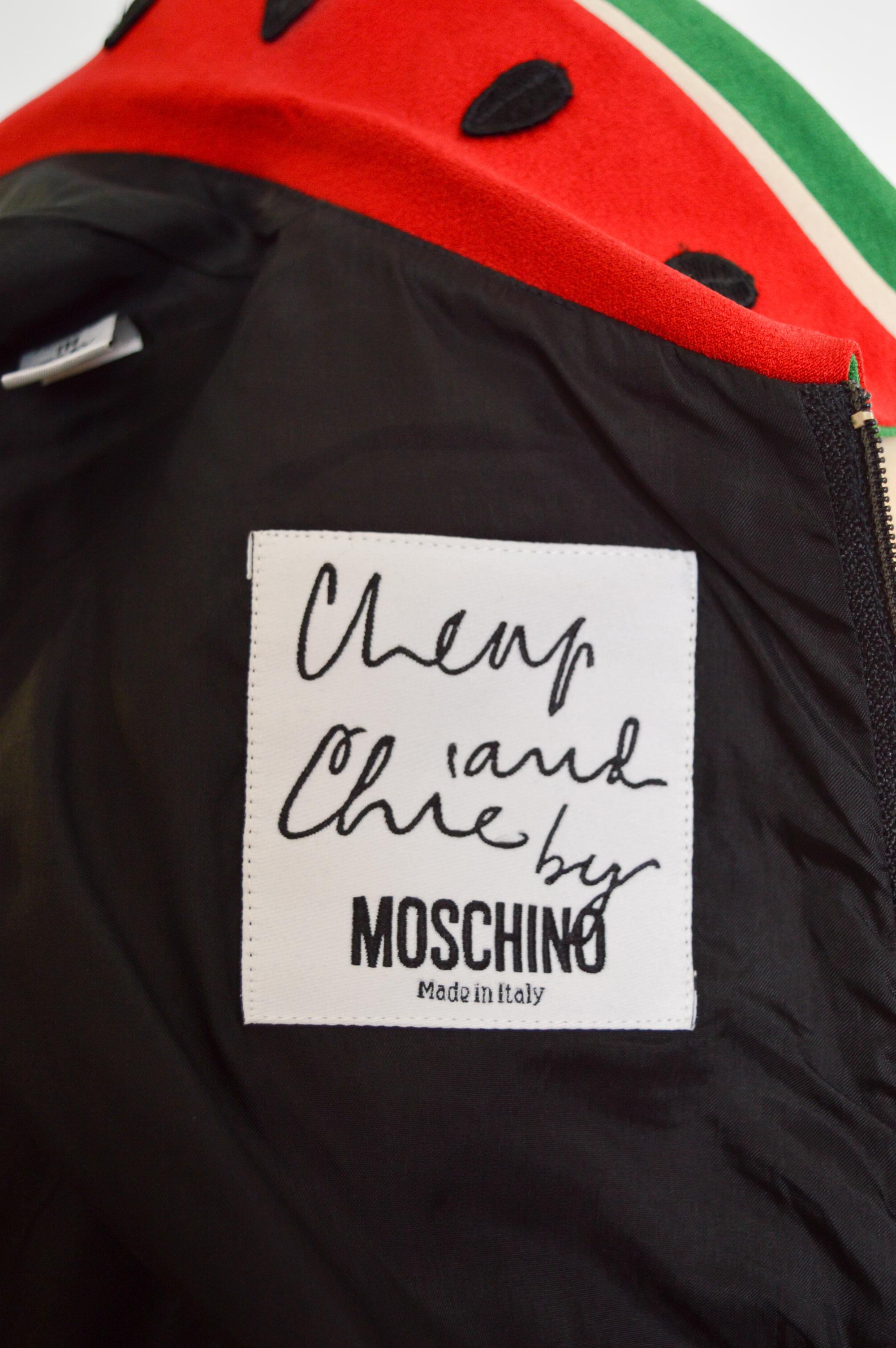 Donna Franco Moschino CHEAP & CHIC - Vestito nero a forma di cocomero degli anni '90 in vendita