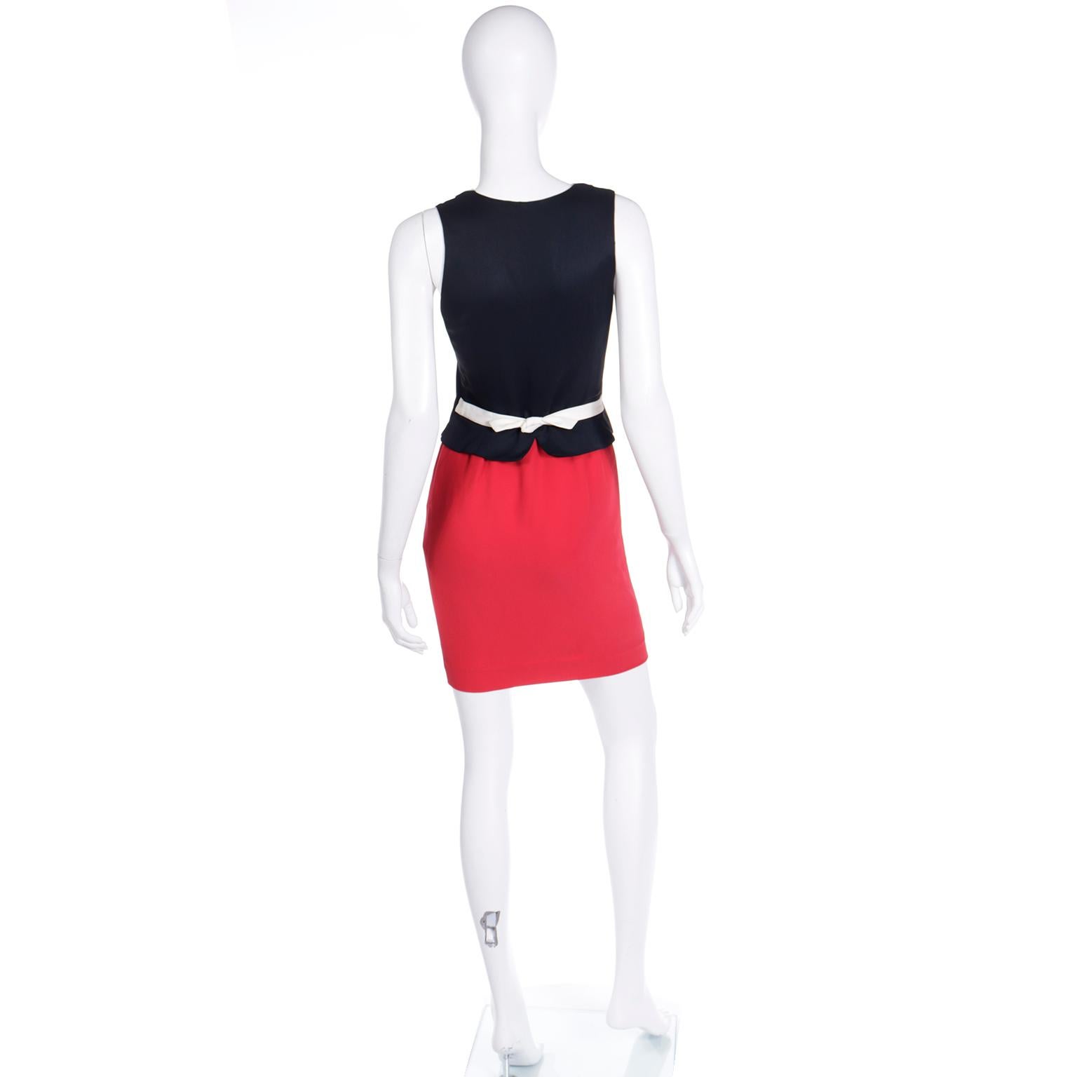 1990s Franco Moschino Vintage Olive Oyl Inspired Red Black & White Dress For Sale 1