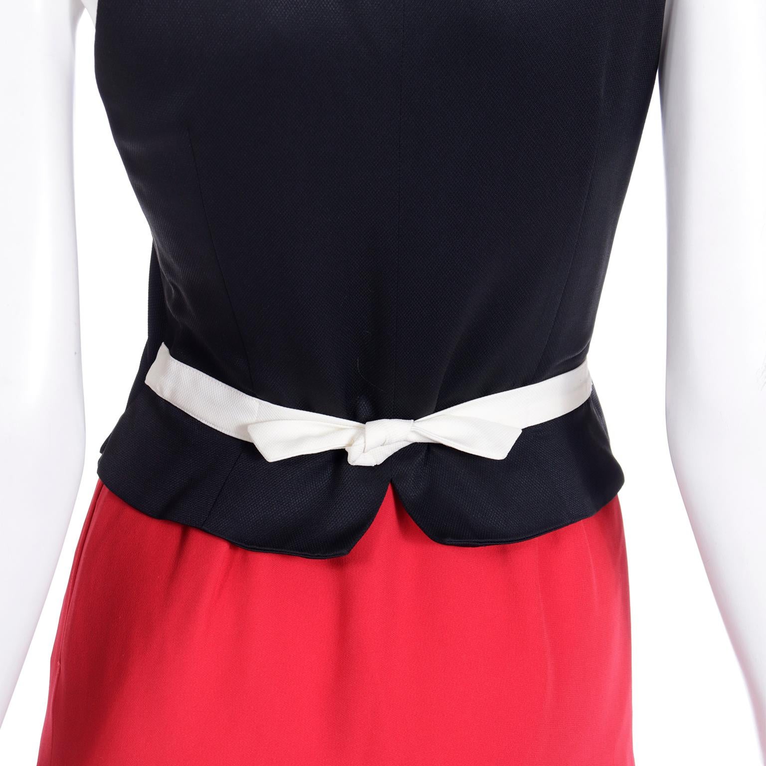 1990s Franco Moschino Vintage Olive Oyl Inspired Red Black & White Dress For Sale 4