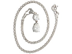 1990s French 1.55 Carat Diamond and White Gold Pendant