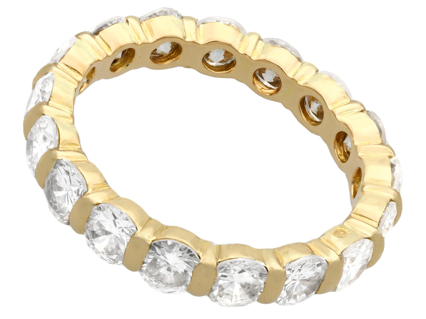 1990s French 2.72 Carat Diamond Yellow Gold Eternity Ring In Excellent Condition In Jesmond, Newcastle Upon Tyne