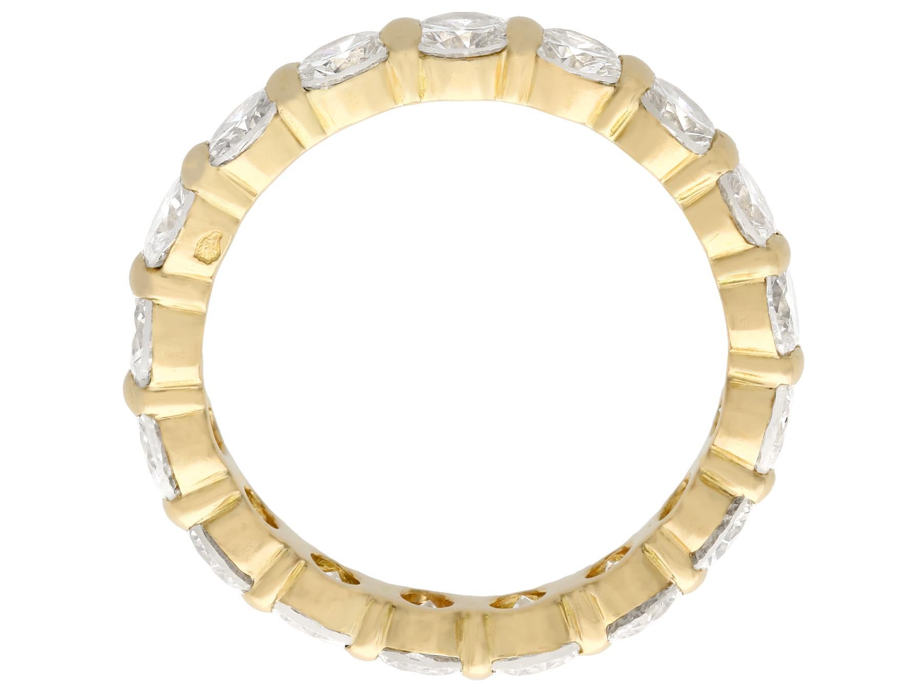 Women's 1990s French 2.72 Carat Diamond Yellow Gold Eternity Ring