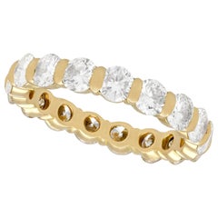 1990s French 2.72 Carat Diamond Yellow Gold Eternity Ring