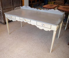 1990s French 3-Drawer Wooden Dressing Table