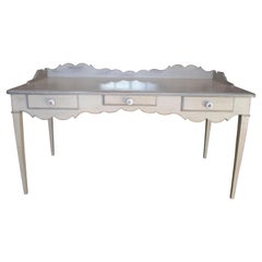 Vintage 1990s French 3-Drawer Wooden Dressing Table