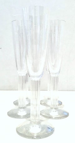 1990'S French Crystal Champagne Flute "Lyra" By, Baccarat-S/5