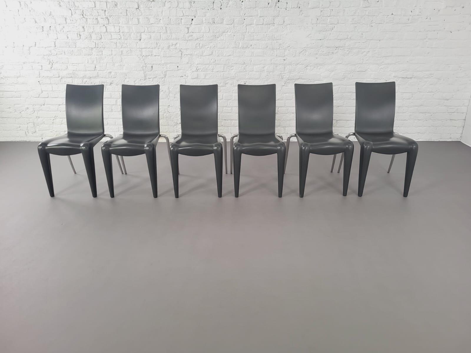 1990s French Design Set of 6 Louis XX Model Chairs by Philippe Starck For Vitra For Sale 12