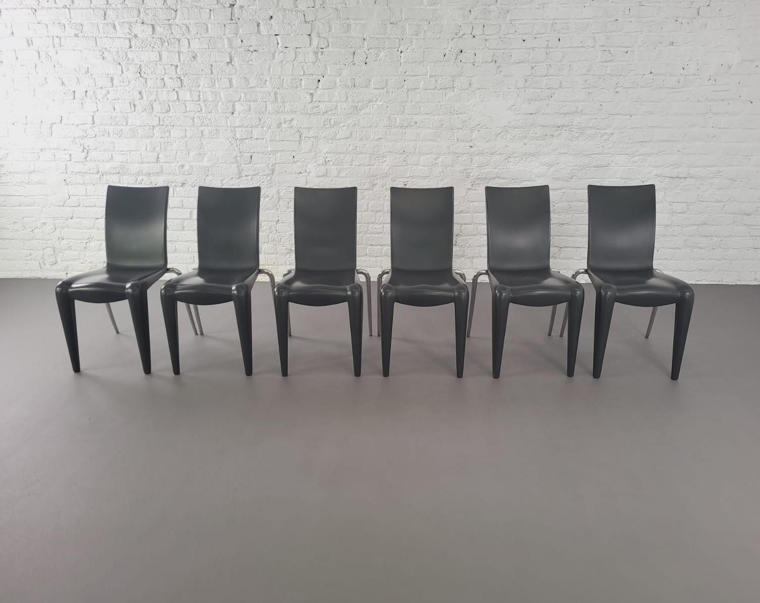 1990s French Design Set of 6 Louis XX Model Chairs by Philippe Starck For Vitra For Sale 13