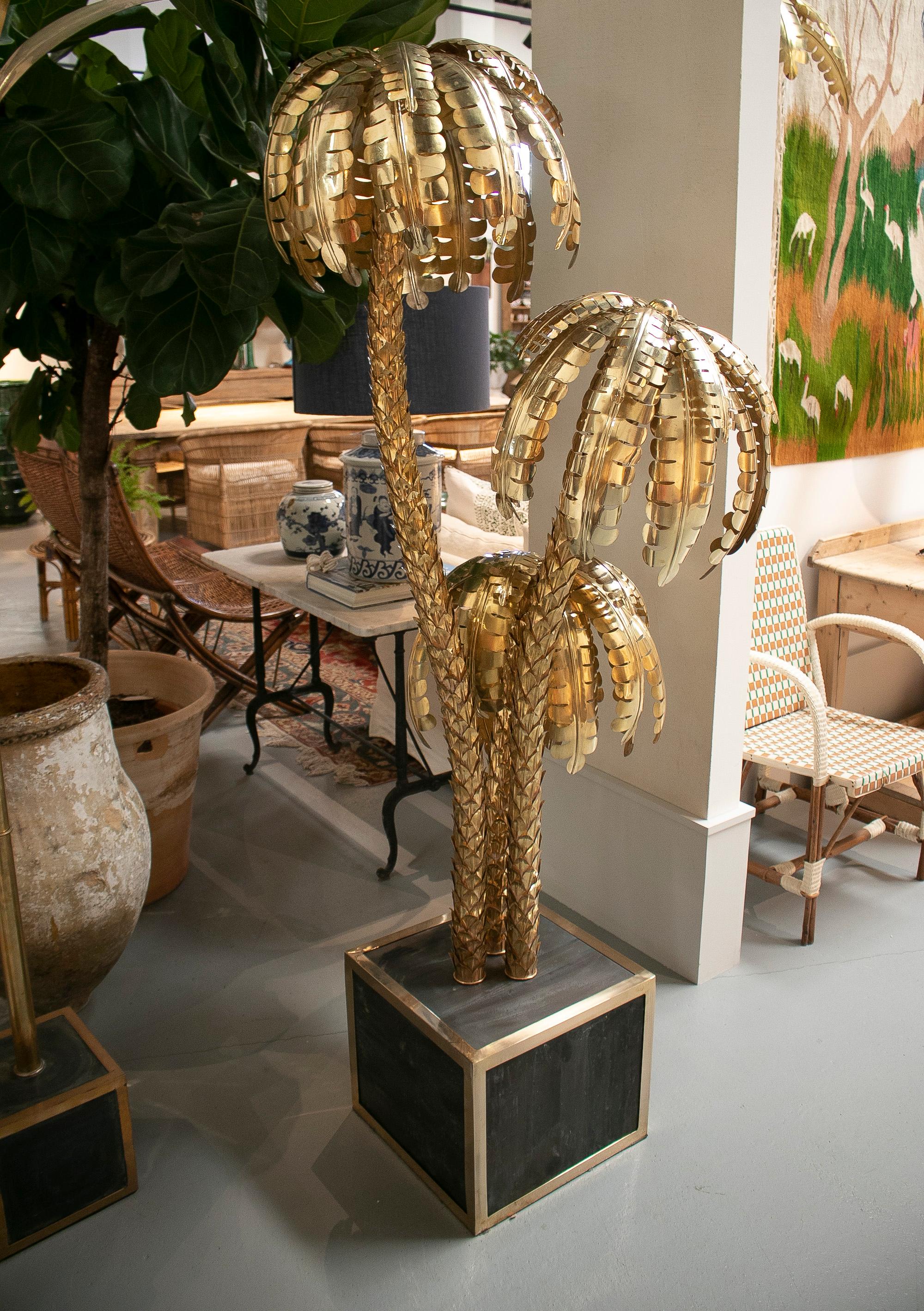 bronze palm tree floor lamp