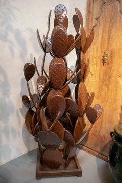 1990s French Iron Cactus Sculpture