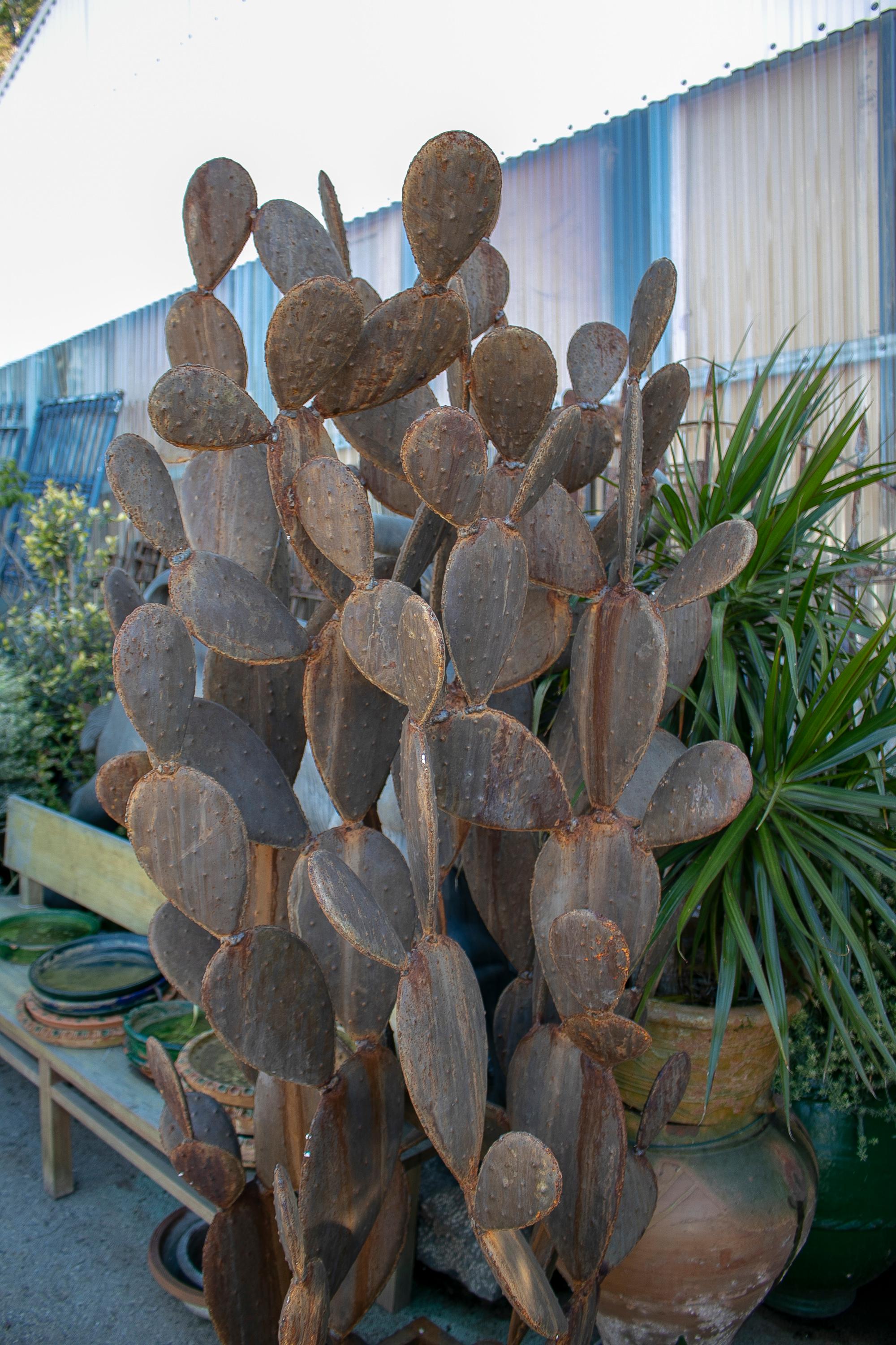 20th Century 1990s French Iron Cactus Sculpture For Sale