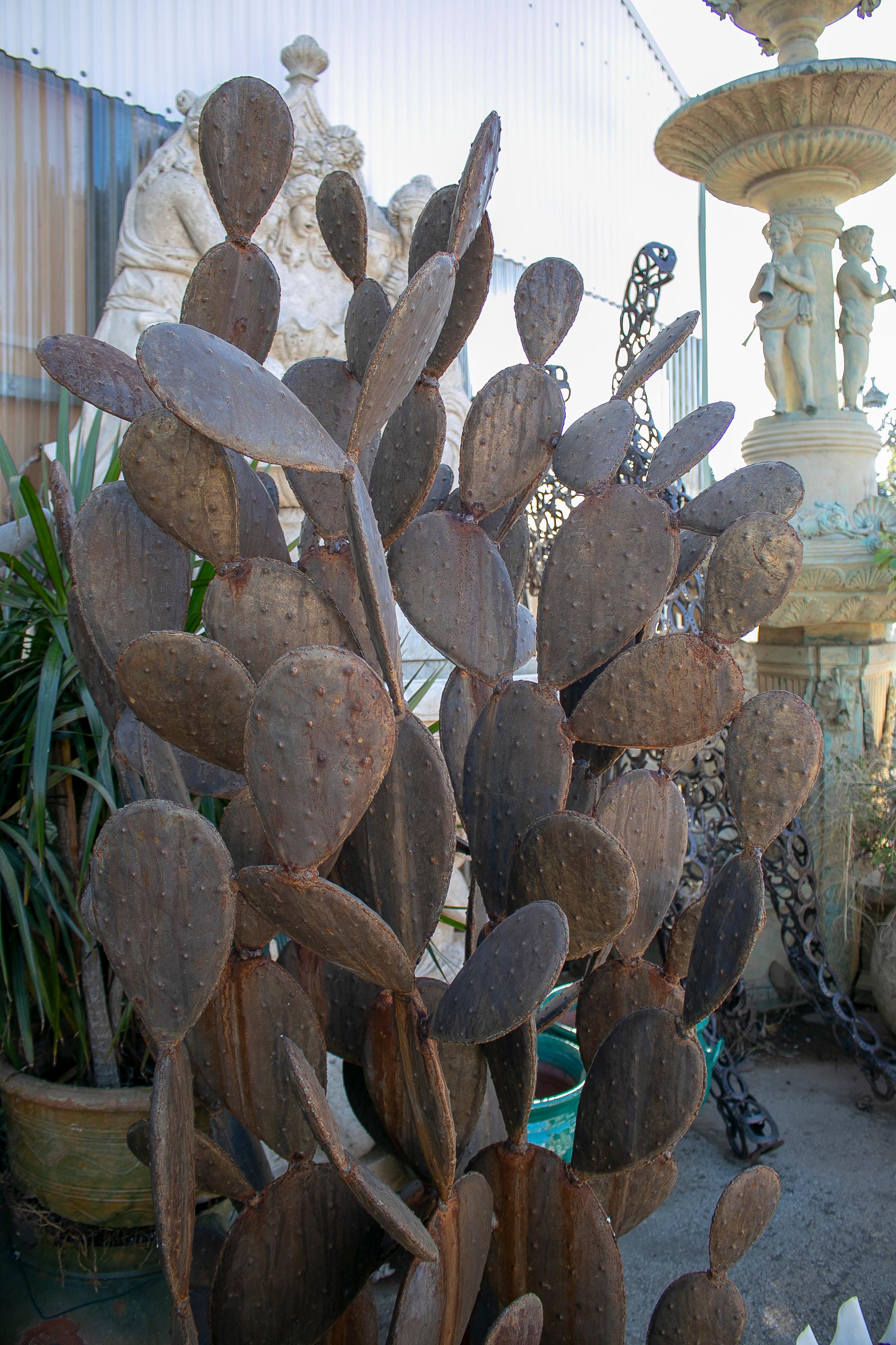 1990s French Iron Cactus Sculpture For Sale 1