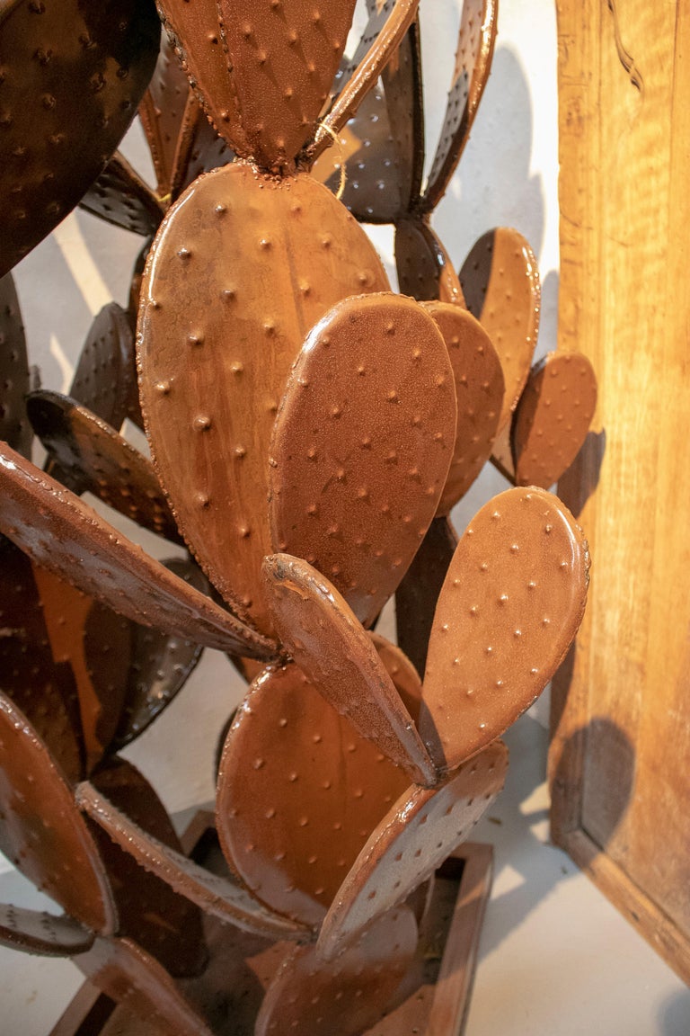 1990s French Iron Cactus Sculpture For Sale at 1stDibs