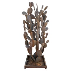 1990s French Iron Cactus Sculpture
