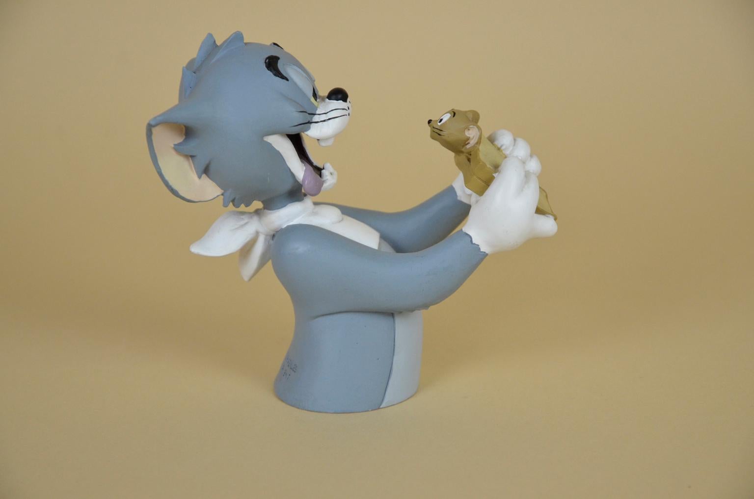 Resin 1990s French Vintage Hanna-Barbera Tom and Jerry Statue by Demons & Merveilles For Sale