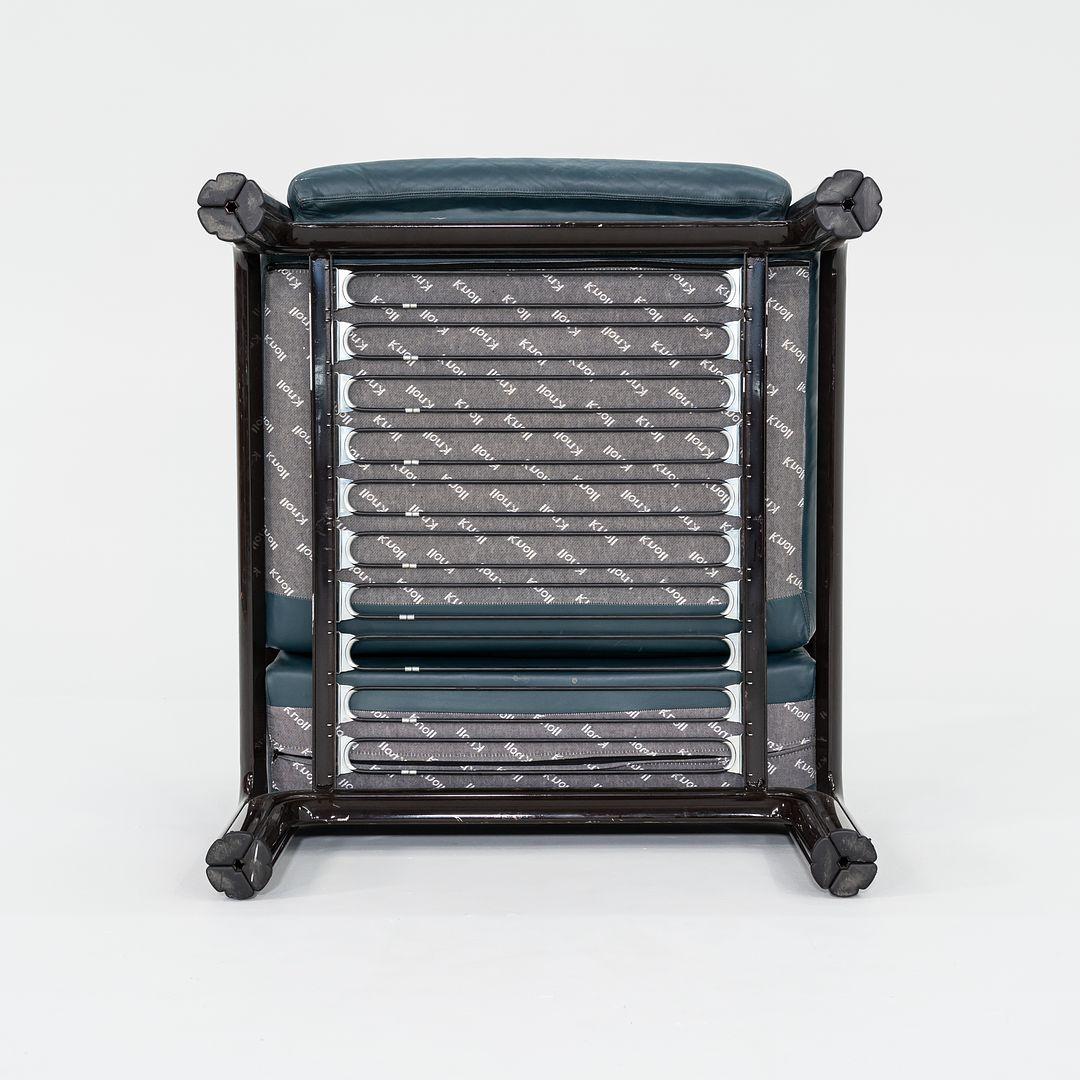 1990s Gae Aulenti for Knoll Lounge Chair in Blue Leather 8x Available For Sale 3
