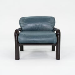 Sedia lounge Gae Aulenti for Knoll del 1990 in pelle blu 8x Disponibile