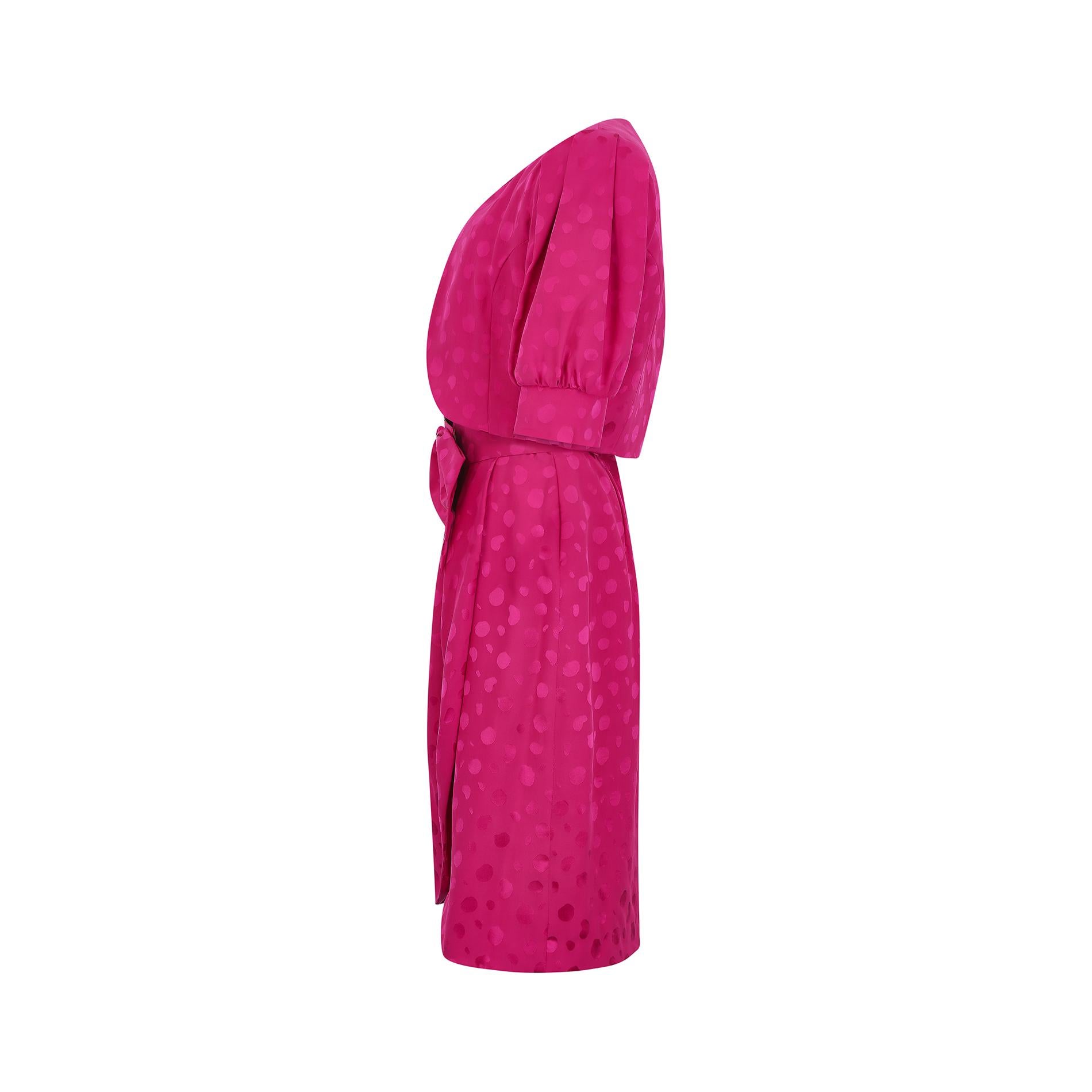 Women's 1990s Gail Hoppen Pink Dress Suit with Belt For Sale