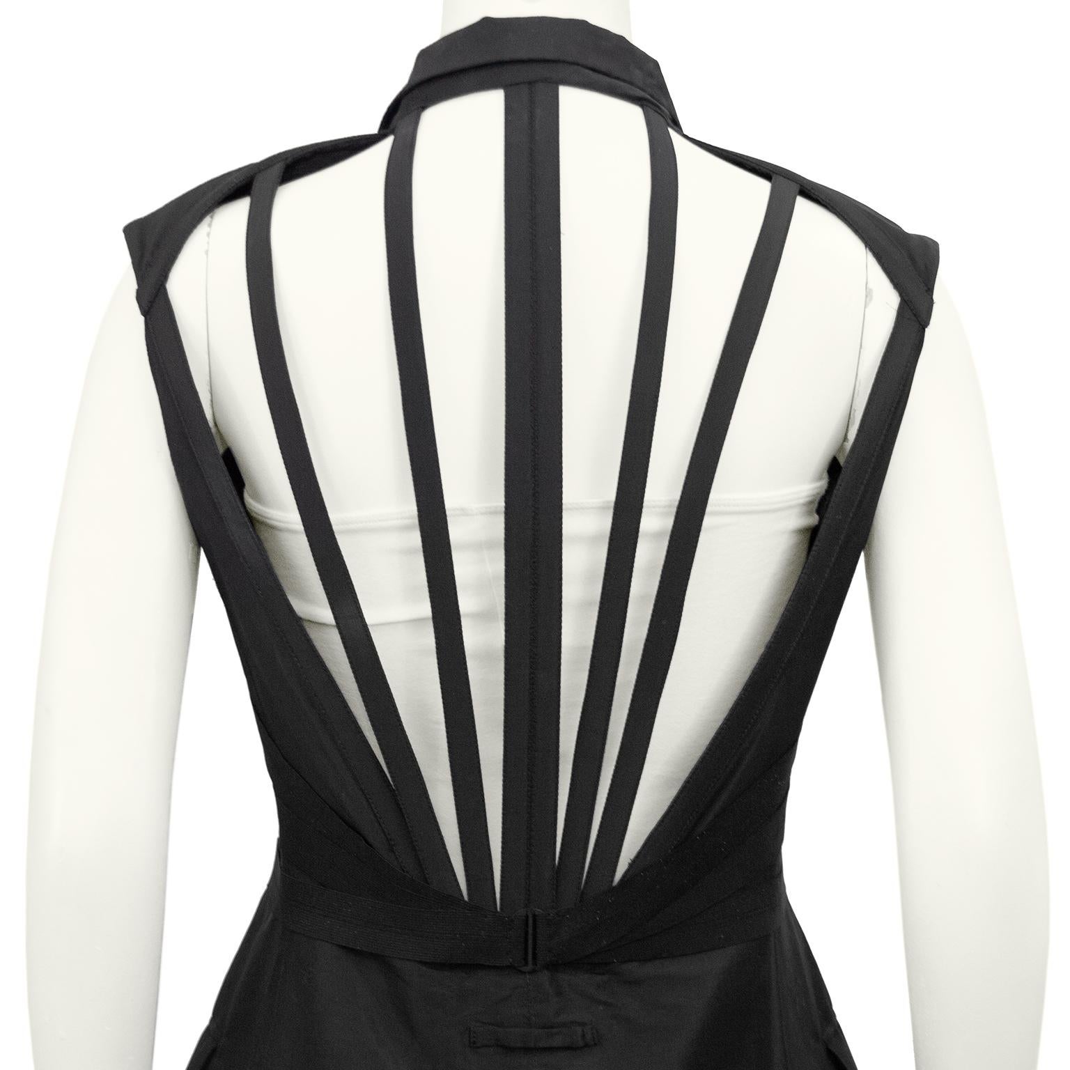 1990's Gaultier Silk Double Breasted Cage Back Vest In Good Condition In Toronto, Ontario