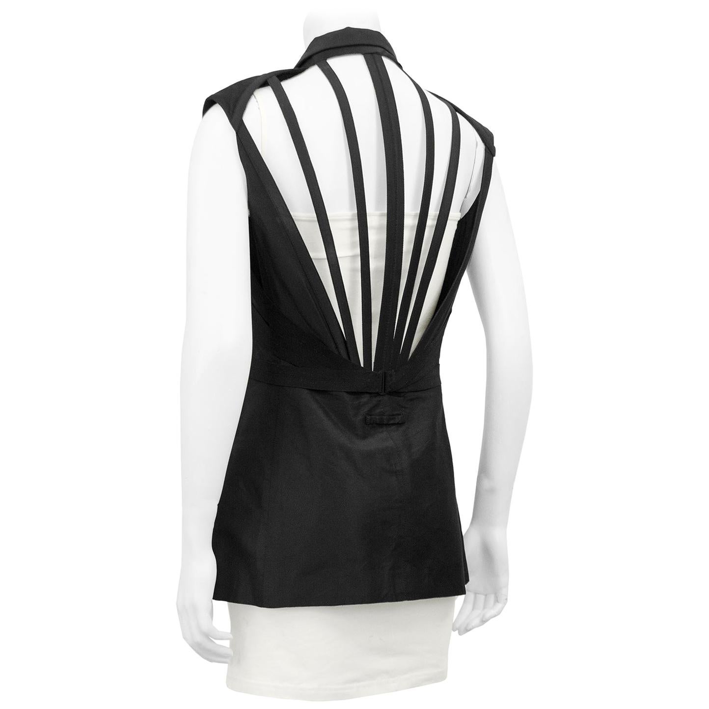 1990's Gaultier Silk Double Breasted Cage Back Vest
