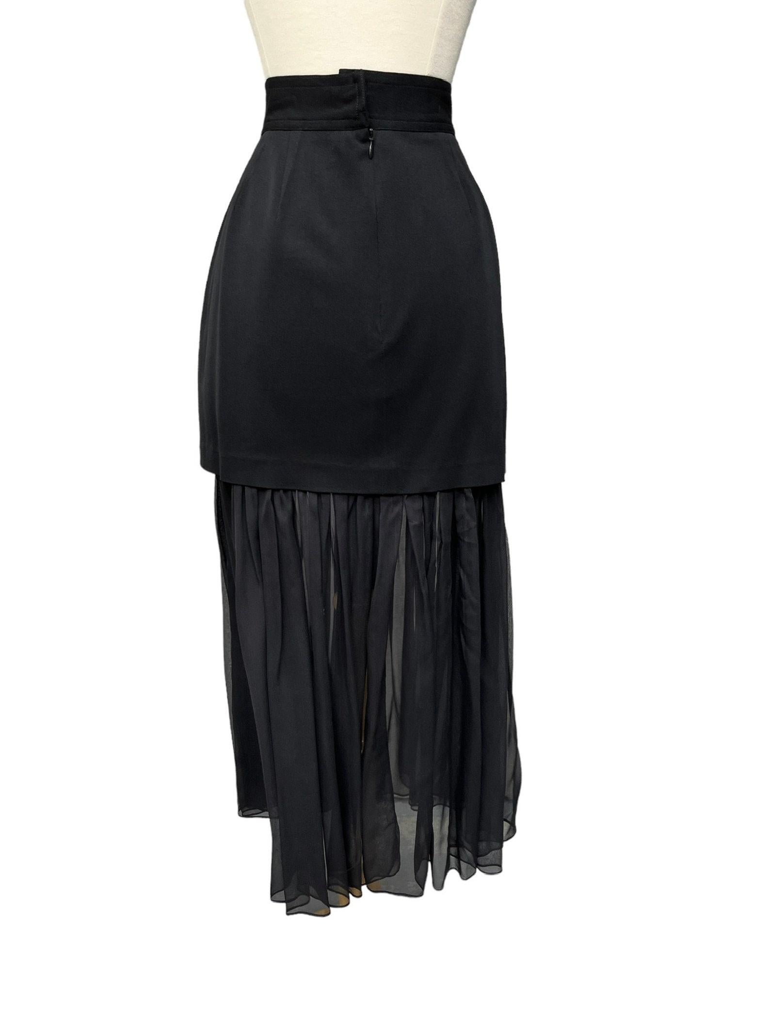 1990s Gemma Kahng Black Skirt For Sale 3