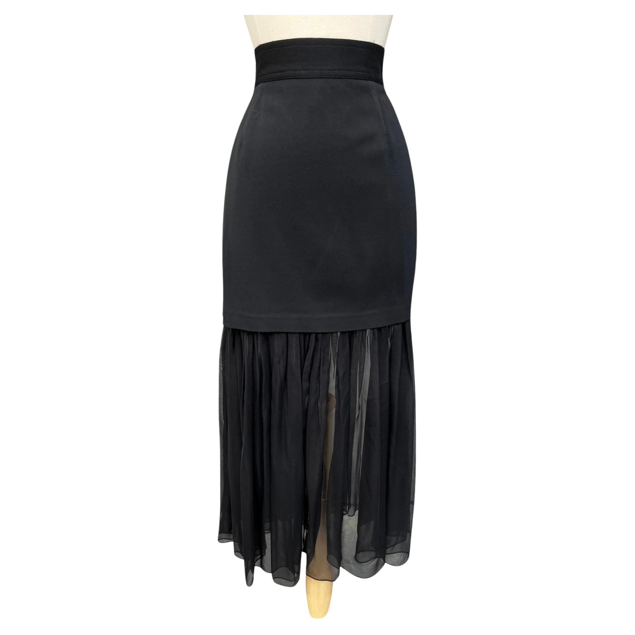 1990s Gemma Kahng Black Skirt For Sale