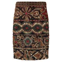 1990s Genny By Gianni Versace Baroque Beaded and Sequinned Skirt