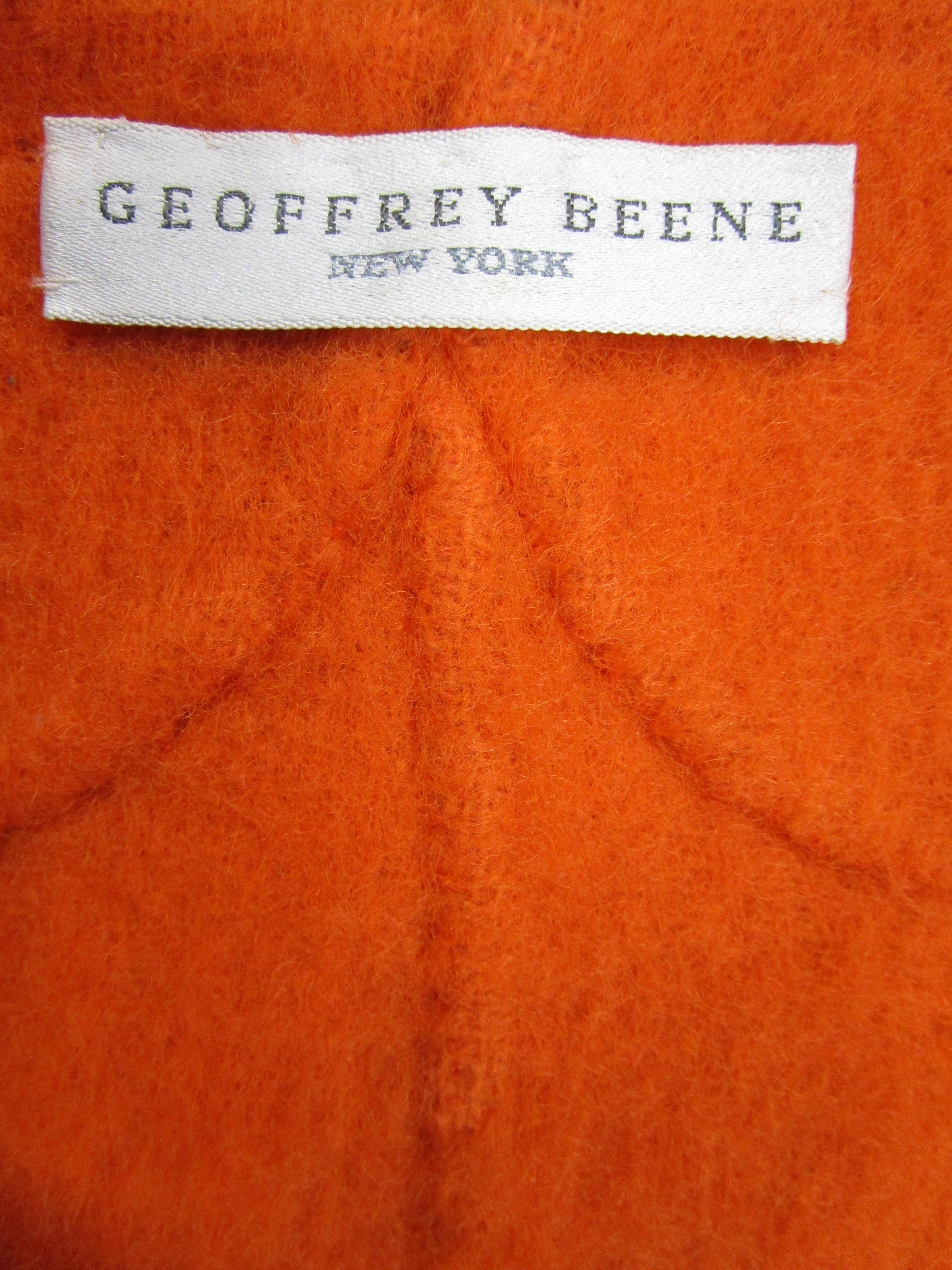  1990s Geoffery Beene Bright Orange Mohair Jacket - Cropped  For Sale 6