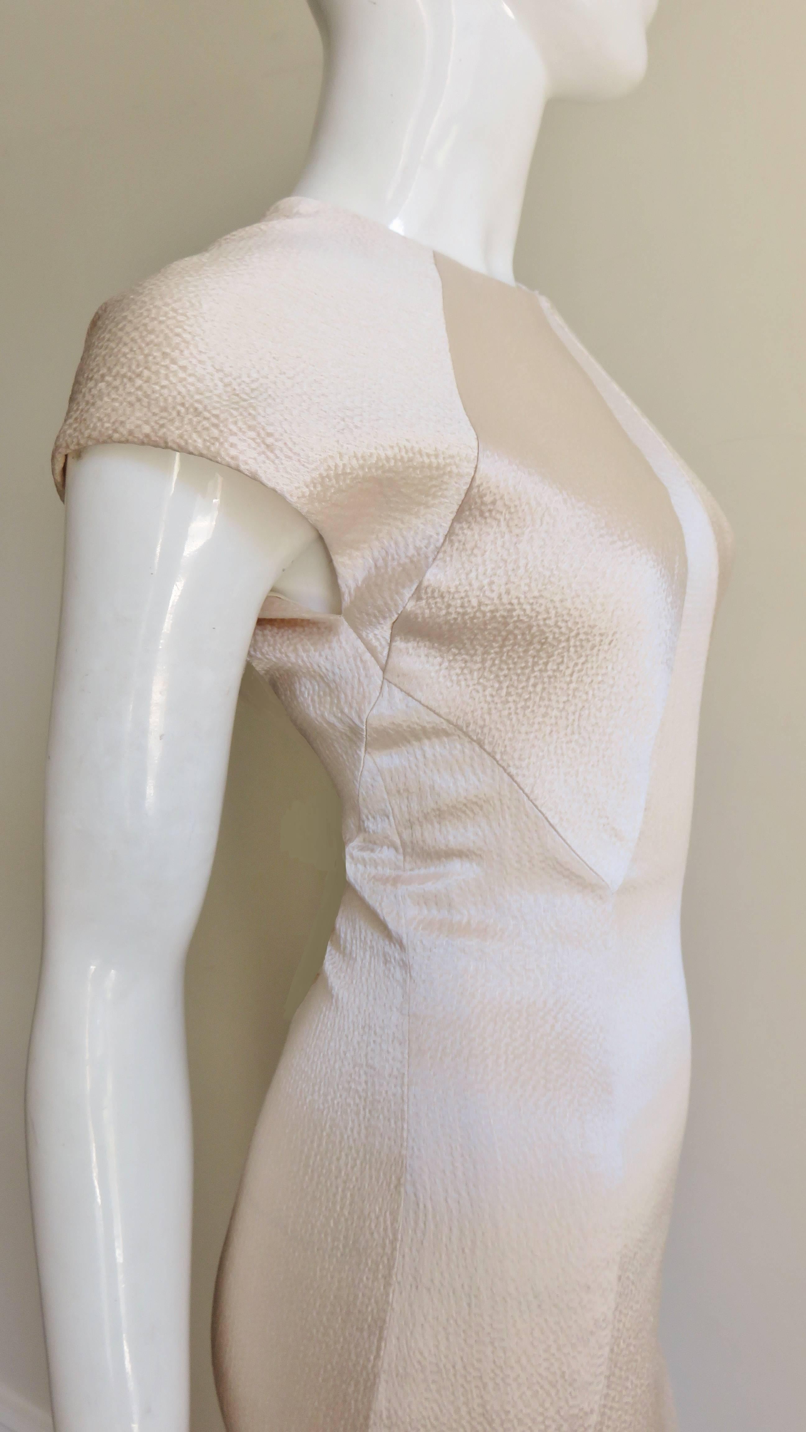  Geoffrey Beene Blush Pink Geometric Seamed Dress 5