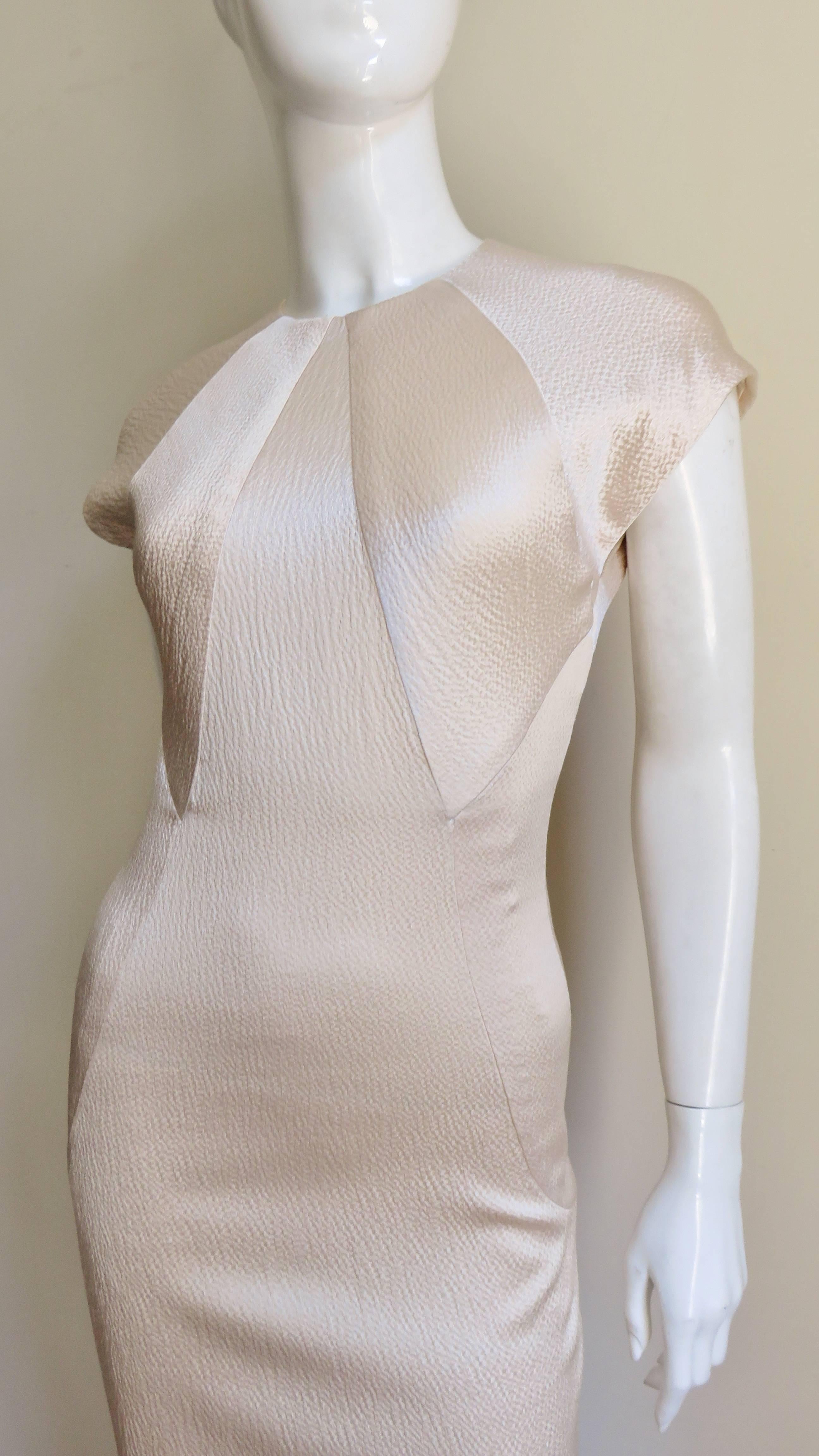 Gray  Geoffrey Beene Blush Pink Geometric Seamed Dress