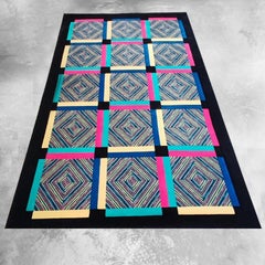1990s Geometric Woolen Rug by Ottavio Missoni, Italian Design